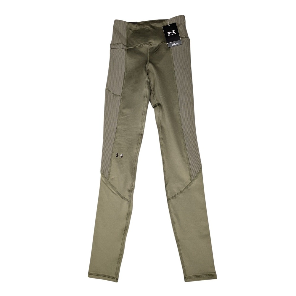 Under Armour ColdGear Infrared Novelty Tights XS Olive Green 1381751 NEW